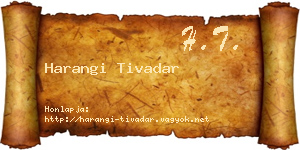 Harangi Tivadar névjegykártya
